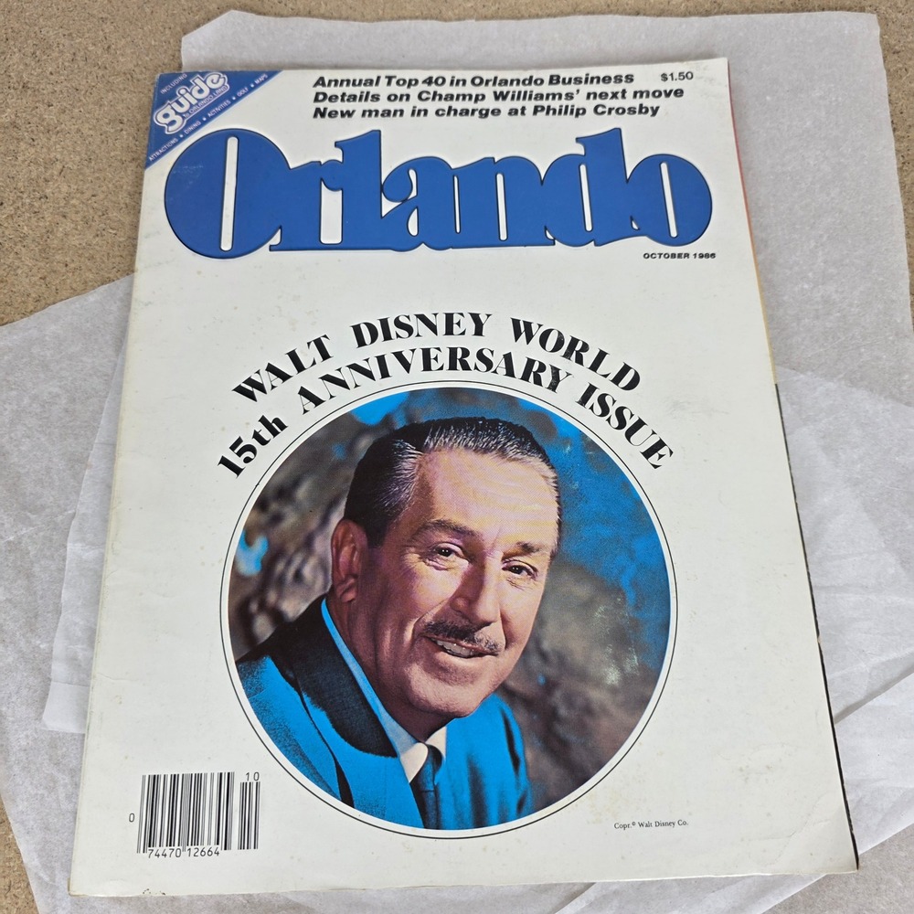 vntg Orlando Magazine October 1986 Walt Disney World 15th Anniversary Vol40 No12